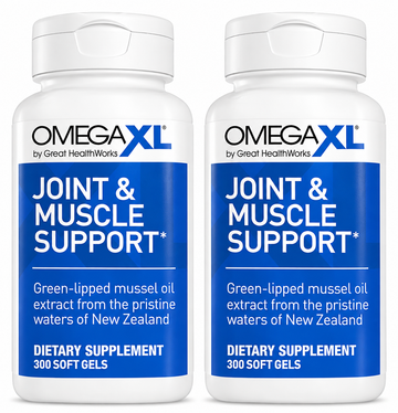 Pack 2  OmegaXL Joint & Muscle Support 300 Soft Gels – Green-Lipped Mussel Oil – New