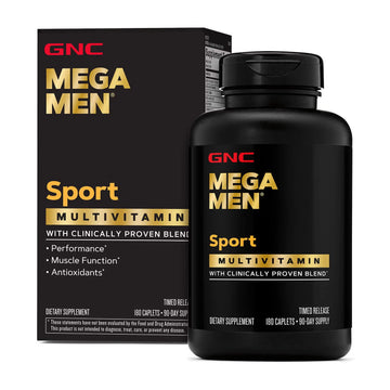 GNC Mega Men Sport Multivitamin 180 Caplets – Men's Performance & Daily Wellness Supplement