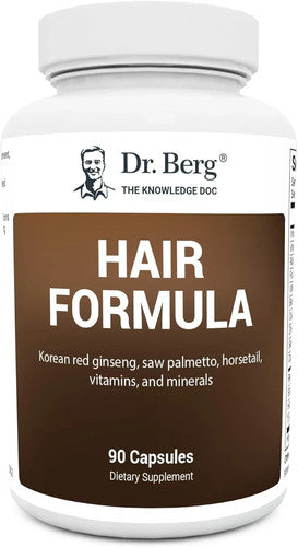 Dr. Berg All-in-One Hair, Skin & Nails Vitamins – Advanced Formula with Biotin, Saw Palmetto & Trace Minerals, 90 Capsules