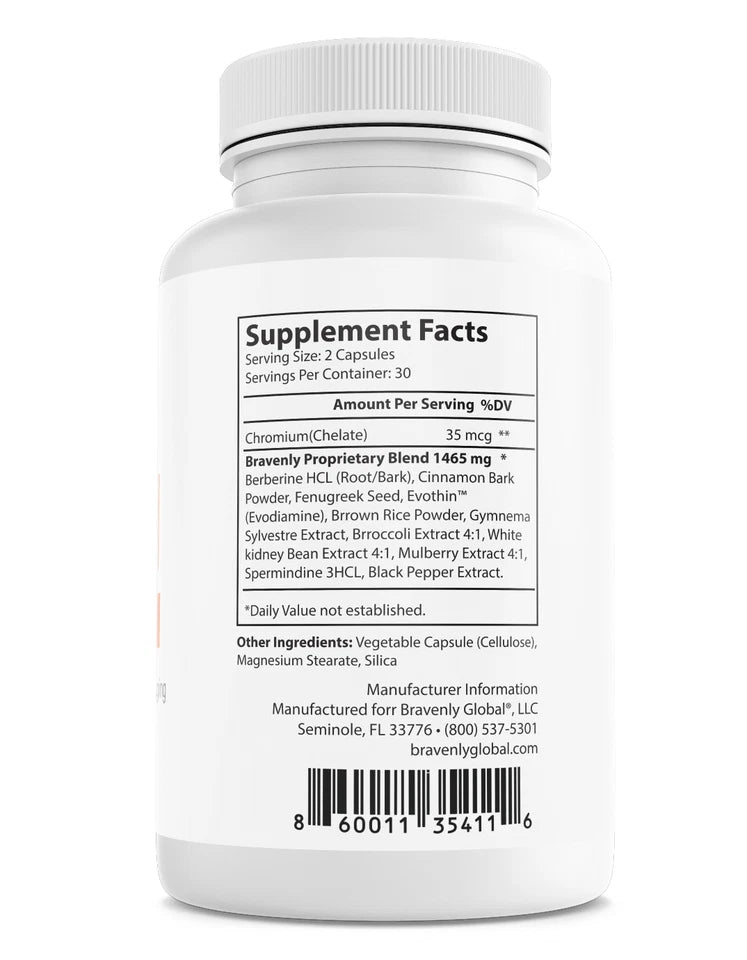 Bravenly Burn Extreme Dietary Supplement, 60 Capsules – Metabolism & Glucose Health Support