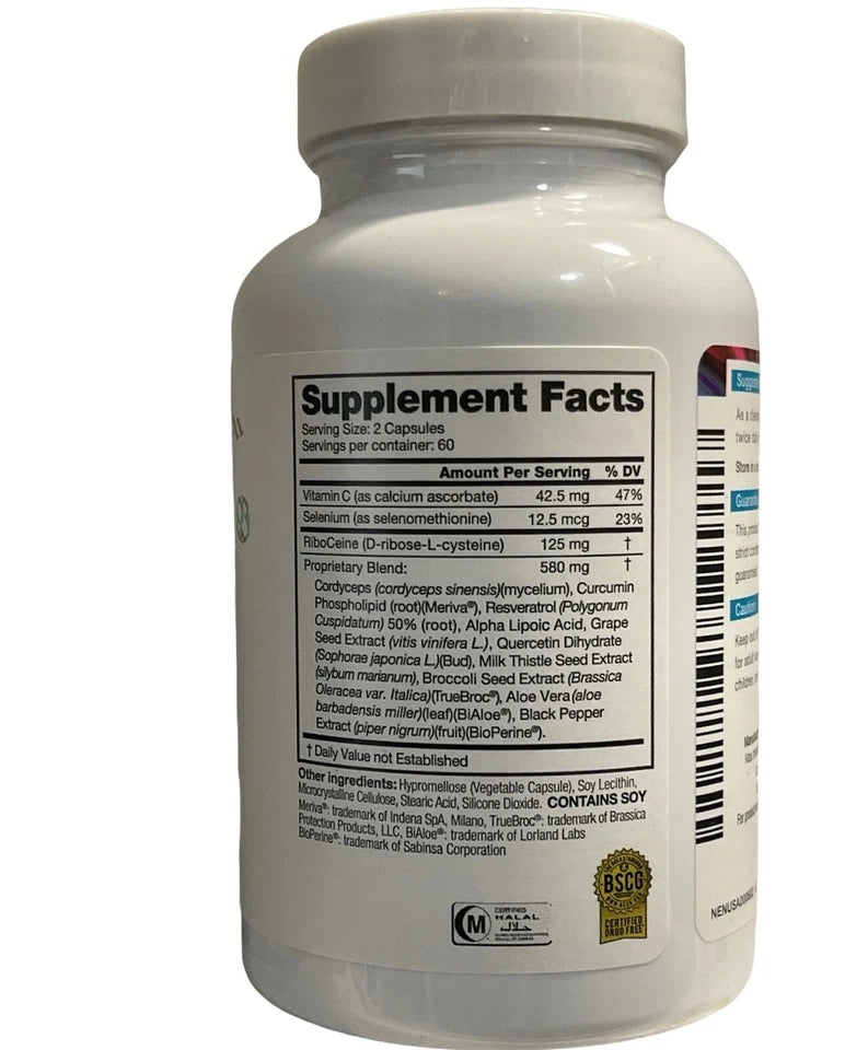 Cellgevity Advanced RiboCeine Technology 120 Capsules – Glutathione & Antioxidant Support, Exp. 2027