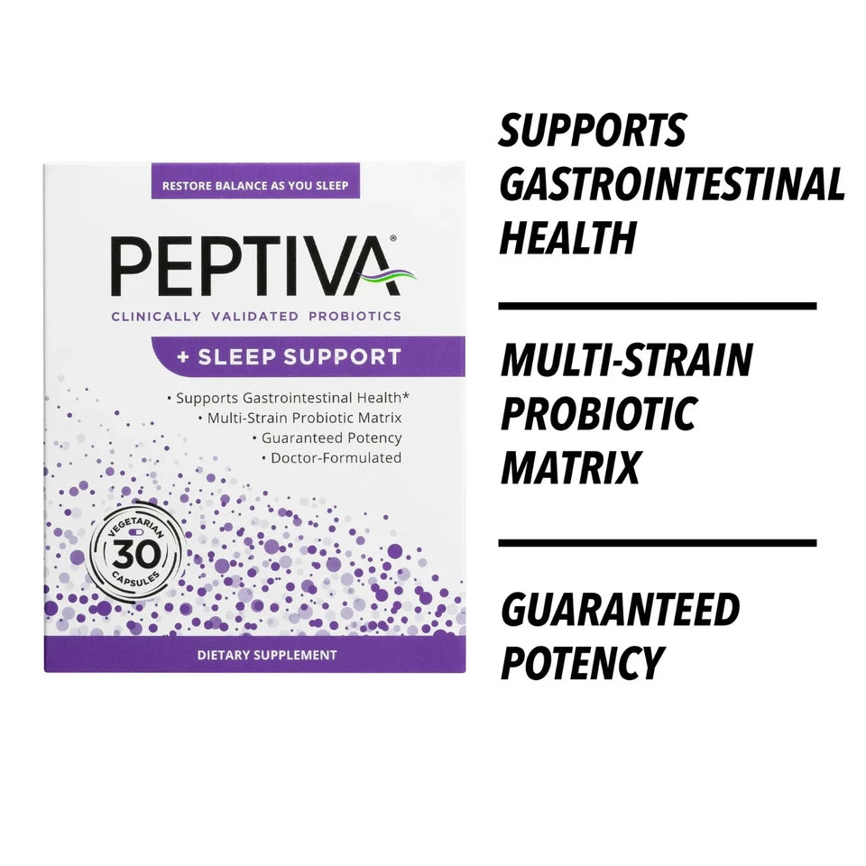 Peptiva 26 Billion Multi-Strain Probiotic & Sleep Support – 30 Capsules